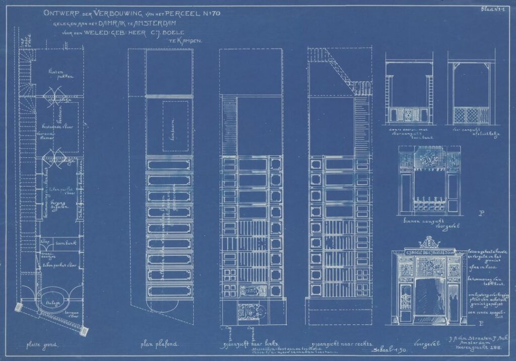 Architectural renovation floor plan blueprint drawing